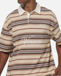 Vouseti Post Game Polo Shirt Latte Multi Stripe