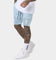 Saint Morta United Distressed Biker Shorts Light Blue