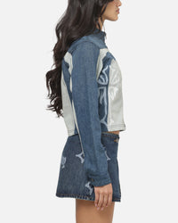 Ed Hardy Women's Crossfire Denim Jacket Mid Denim