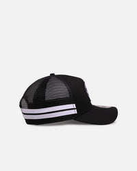 New Era Pittsburgh Steelers 'Stripe' 9FORTY A-Frame Trucker Snapback Black/White