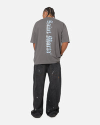 Saint Morta La Muerte Script T-Shirt Washed Charcoal