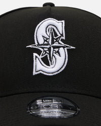 New Era Seattle Mariners 'Easy Black and White' 9FORTY A-Frame Snapback Black/White
