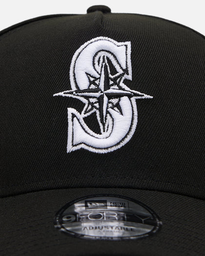 New Era Seattle Mariners 'Easy Black and White' 9FORTY A-Frame Snapback Black/White