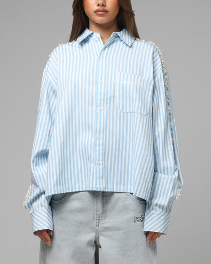 Loiter Pearl Button Up Shirt Blue Stripe