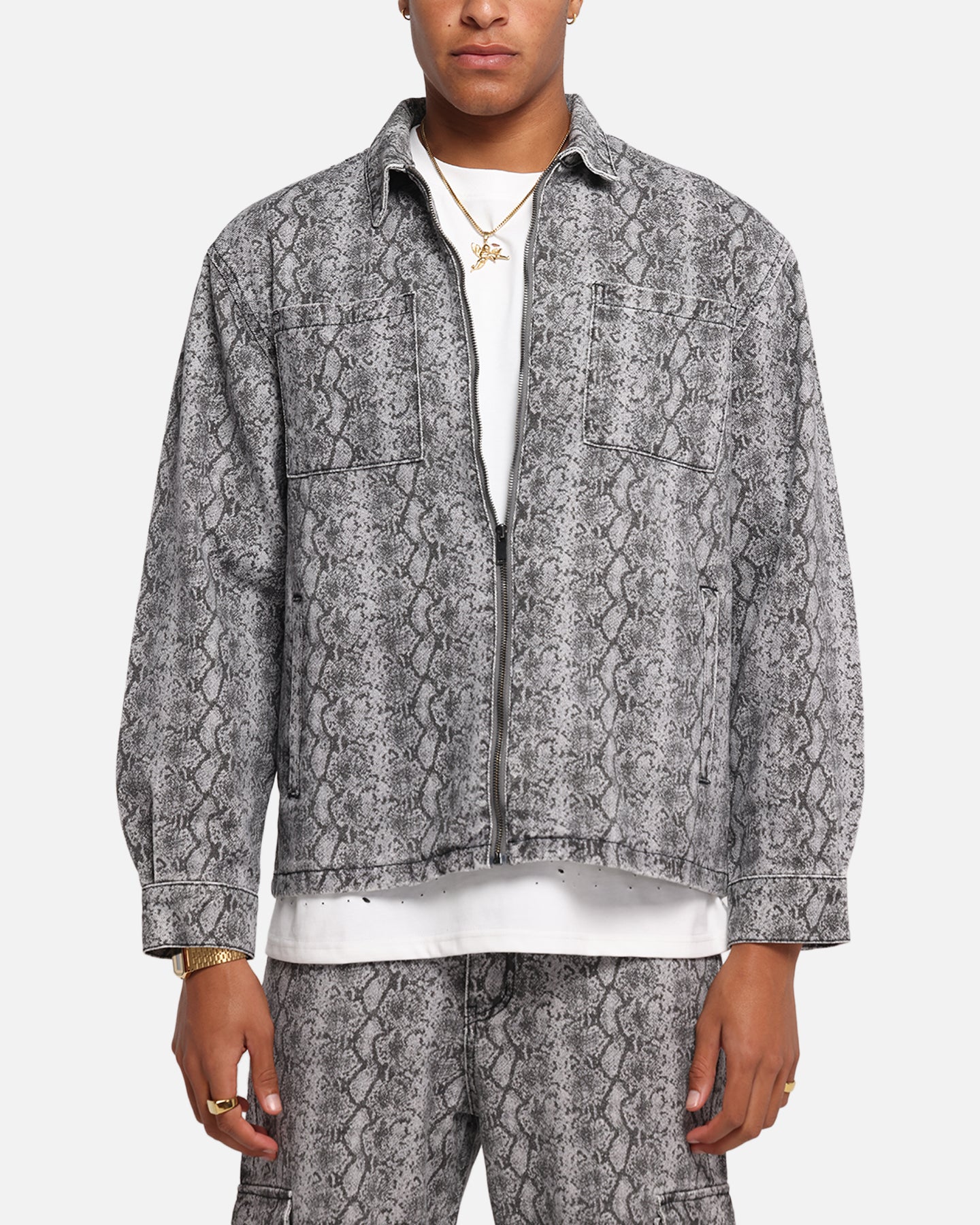 XXIII Snake Skin Jacket Black Snake Print | Culture Kings