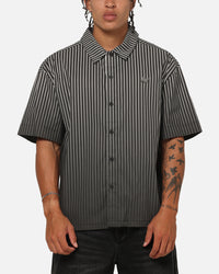 Saint Morta Vela Pinstripe Button Up Shirt Black/White