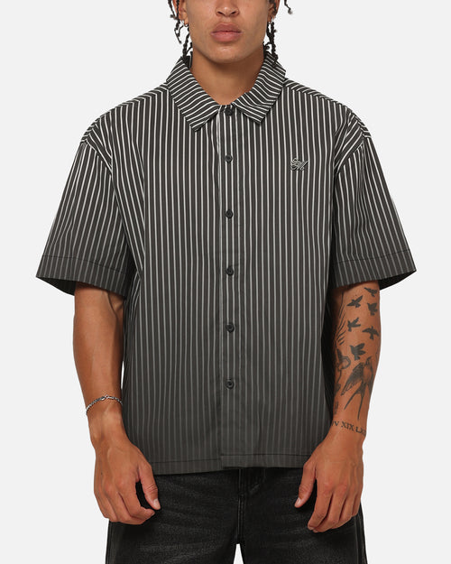 Saint Morta Vela Pinstripe Button Up Shirt Black/White