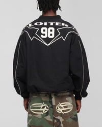 Loiter Racer Nylon Jersey Crewneck Black