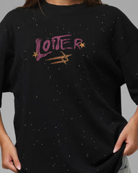 Loiter Melancholy T-Shirt Black Acidwash