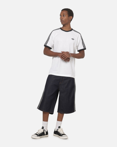 Adidas  Adicolor Jorts Mid-Rise Straight Leg Firebird Shorts Indigo Denim