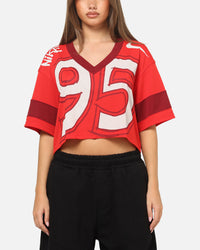 Nike Women's Sportswear Oversized Cropped Jersey University Red