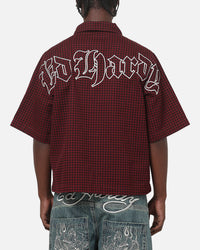 Ed Hardy Ghost Tattoo Button Up Shirt Plum
