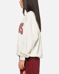 Mitchell & Ness Queensland Maroon Graphic Crewneck Sweater Silver Marle