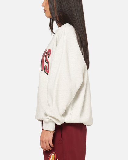 Mitchell & Ness Queensland Maroon Graphic Crewneck Sweater Silver Marle