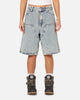 XXIII Diamond Buckle Back Jorts Blue Stonewash