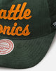 Mitchell & Ness Seattle Sonics Stack Script Corduroy Snapback Green