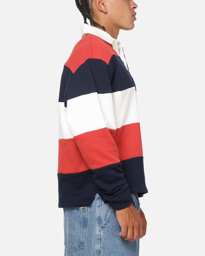 Tommy Jeans Relaxed Badge Stripe Rugby Shirt Navy