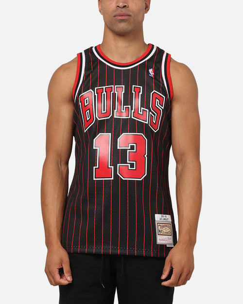 Mitchell & Ness Chicago Bulls Luc Longley 1995 Pinstripe Jersey Black