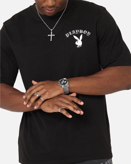 Playboy Gothic Mono Lips T-Shirt Black