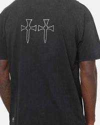 Saint Morta Chronicles Boxy T-Shirt Black Acidwash