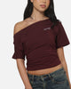 Ed Hardy Women's Off Shoulder T-Shirt Plum