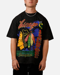 Culture Kings Chicago Blackhawks Vintage T-Shirt Black Acidwash