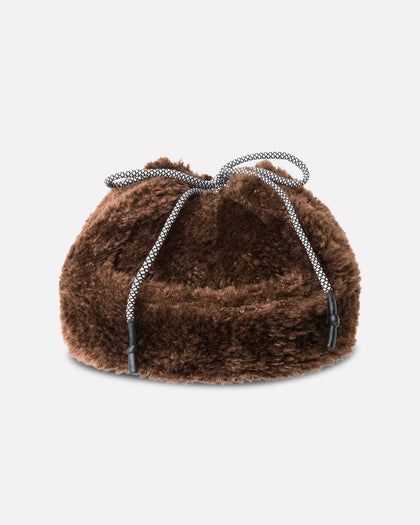 Kangol Faux Shearling Utility Flap Cap Brown