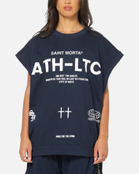 Saint Morta Athletc Cut Off Sweat T-Shirt Dark Royal