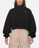 Nike Women's Studio Fleece Oversized 1/4-Zip Cropped Top Black