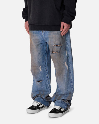MNML Ultra Baggy Run Over Denim Jeans Blue