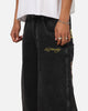 Ed Hardy Ultra Wide Leg Denim Jeans Black/Yellow
