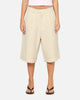 Carre Heritage Pleated Shorts Off White Pinstripe