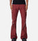 MNML D519 Leather Zipper Flare Pants Red