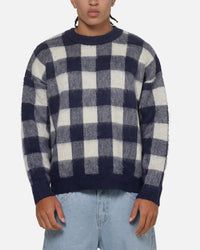 Carre Ombre Knitted Jumper Navy Plaid