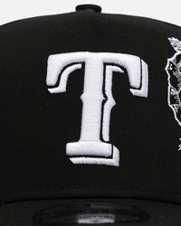 New Era Texas Rangers 'Ornate Rose' 9FORTY A-Frame Snapback Black/White
