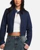 Ed Hardy Women's Cropped Denim Biker Jacket Indigo Denim