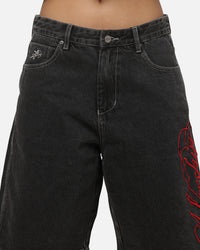 Worship Scripted Big Dawg Jean Shorts Used Black