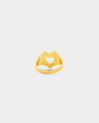 Raising Hell Checkered Heart Ring Gold/Black