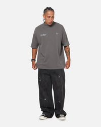 Saint Morta La Muerte Script T-Shirt Washed Charcoal