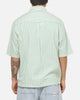 Vouseti Off Court Button Up Shirt Money Green White Stripe