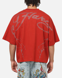 Ed Hardy Cyber Rhinestone T-Shirt Red