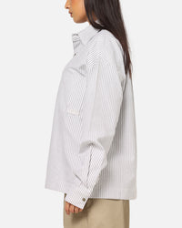 Carre Oxford Stripe Long Sleeve Button Up Shirt White/Green