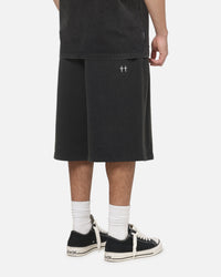 Saint Morta Scripted Baggy Shorts Washed Black