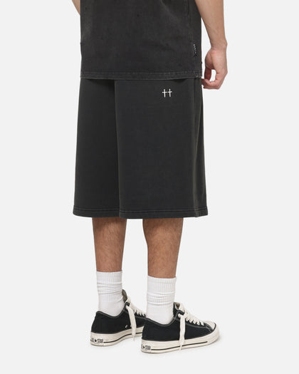Saint Morta Scripted Baggy Shorts Washed Black