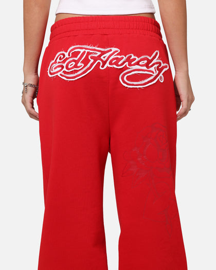 Ed Hardy Women's Rose Trackpants Red