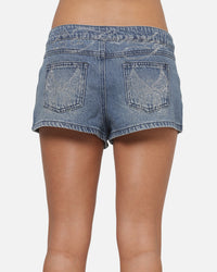 Ed Hardy Women's Butterfly Denim Shorts Indigo