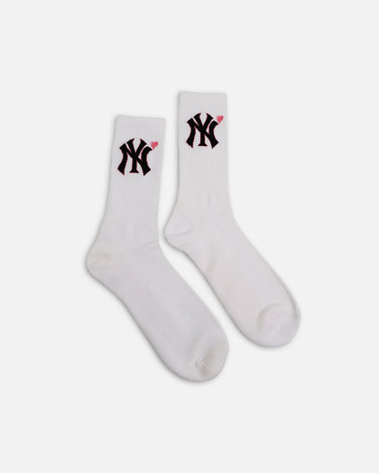 Pro Compression New York Yankees Heart Crew Sock White