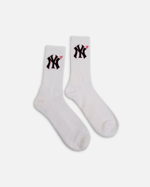Pro Compression New York Yankees Heart Crew Sock White