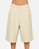 Carre Heritage Pleated Shorts Off White Pinstripe