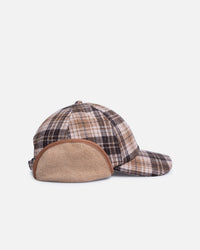 Kangol Plaid Earflaps Baseball Cap Tan